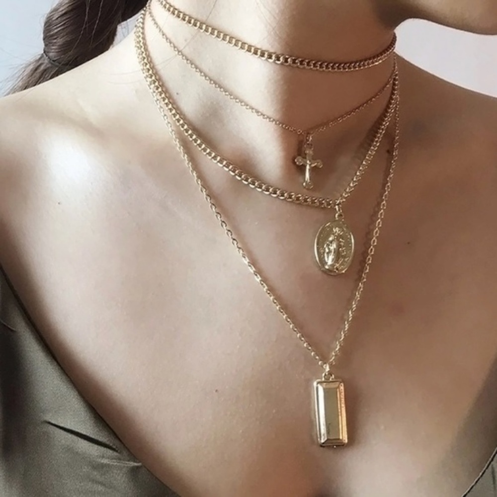 Multi-Layered Chain Necklace - Picture 2 of 6